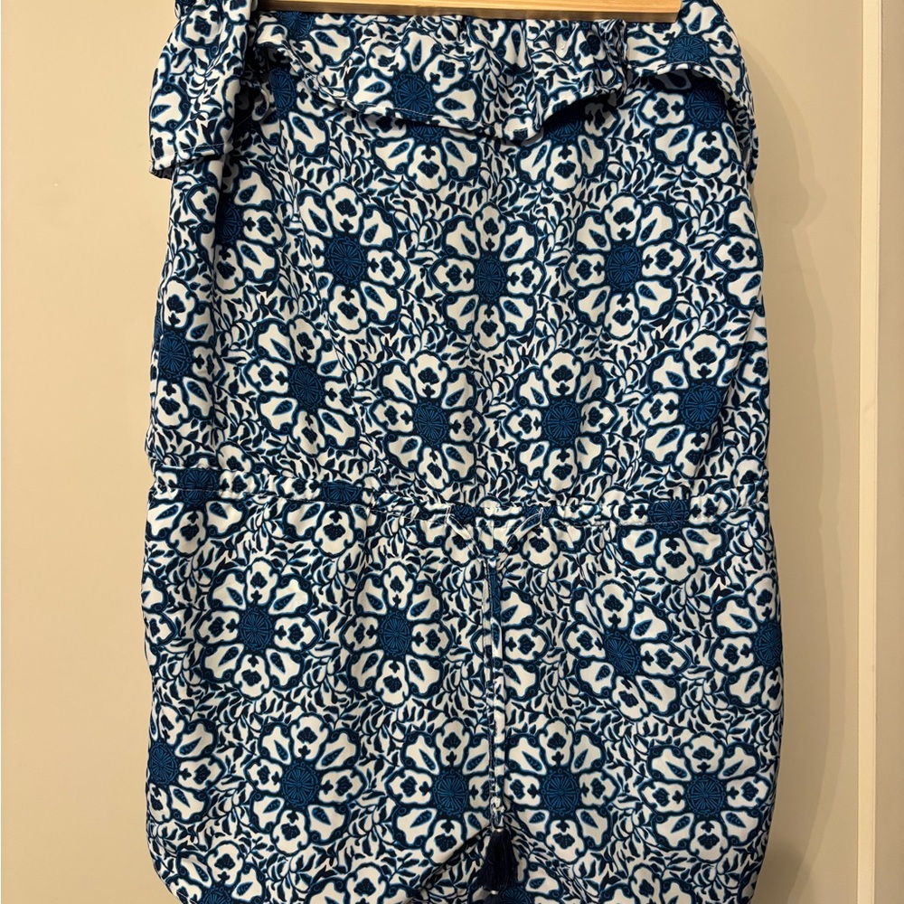 VV Blue and White Floral Romper